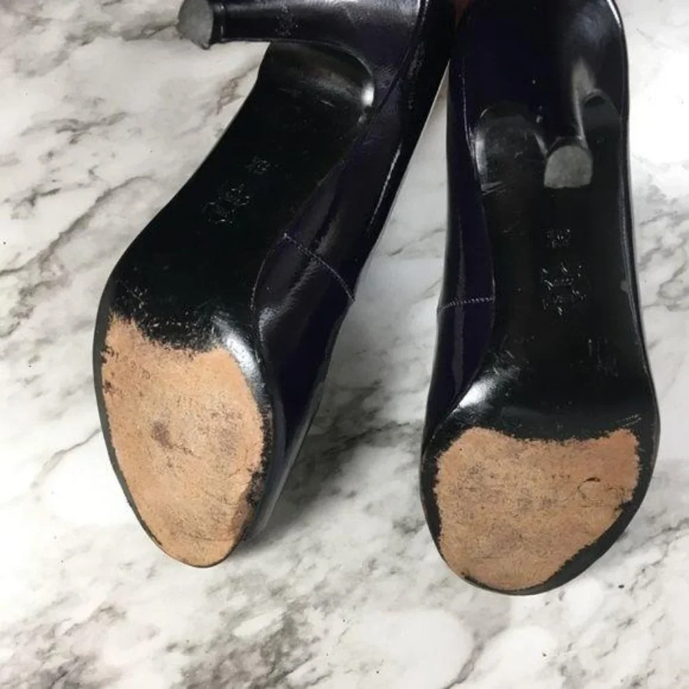 Tyler by Richard Tyler Purple Peep Toe Heels 5.5
